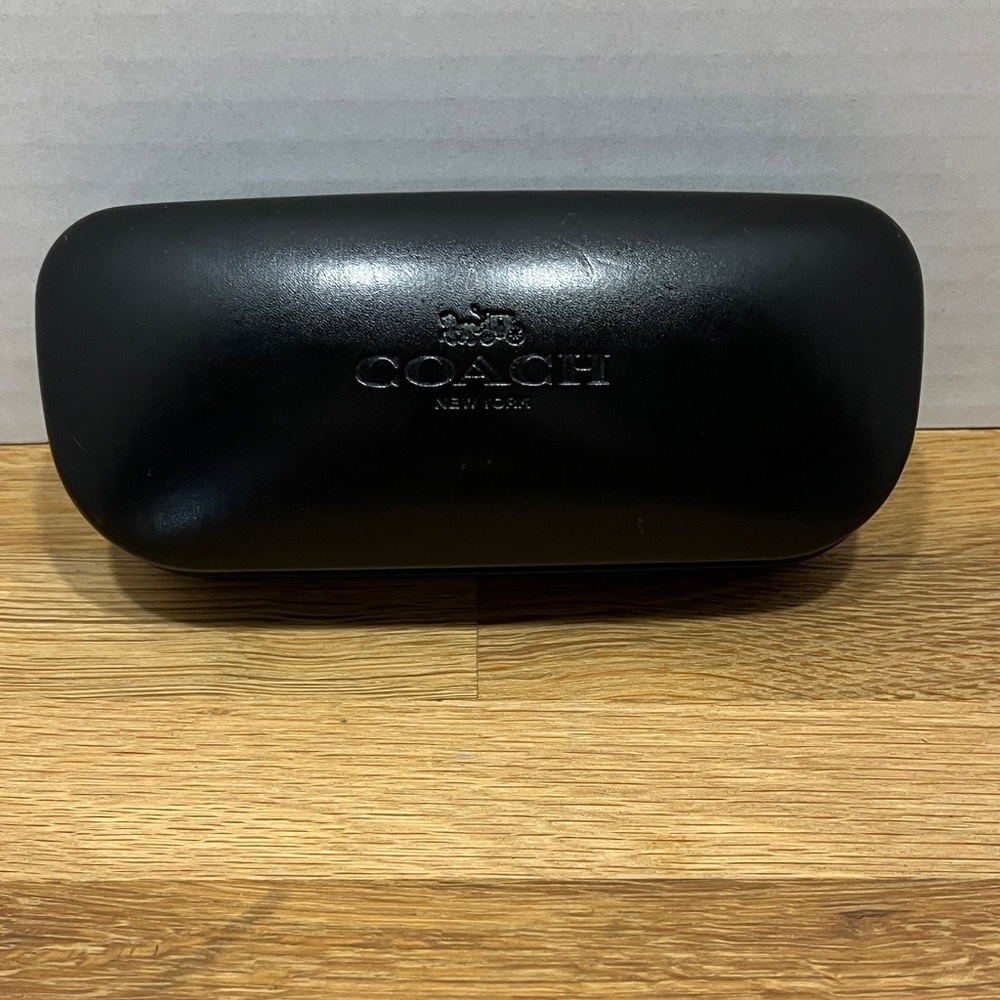 COACH Black Leather w/ Embossed Logo Glasses Sunglasses Case